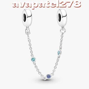 Pandora Triple Blue Stone Safety Chain